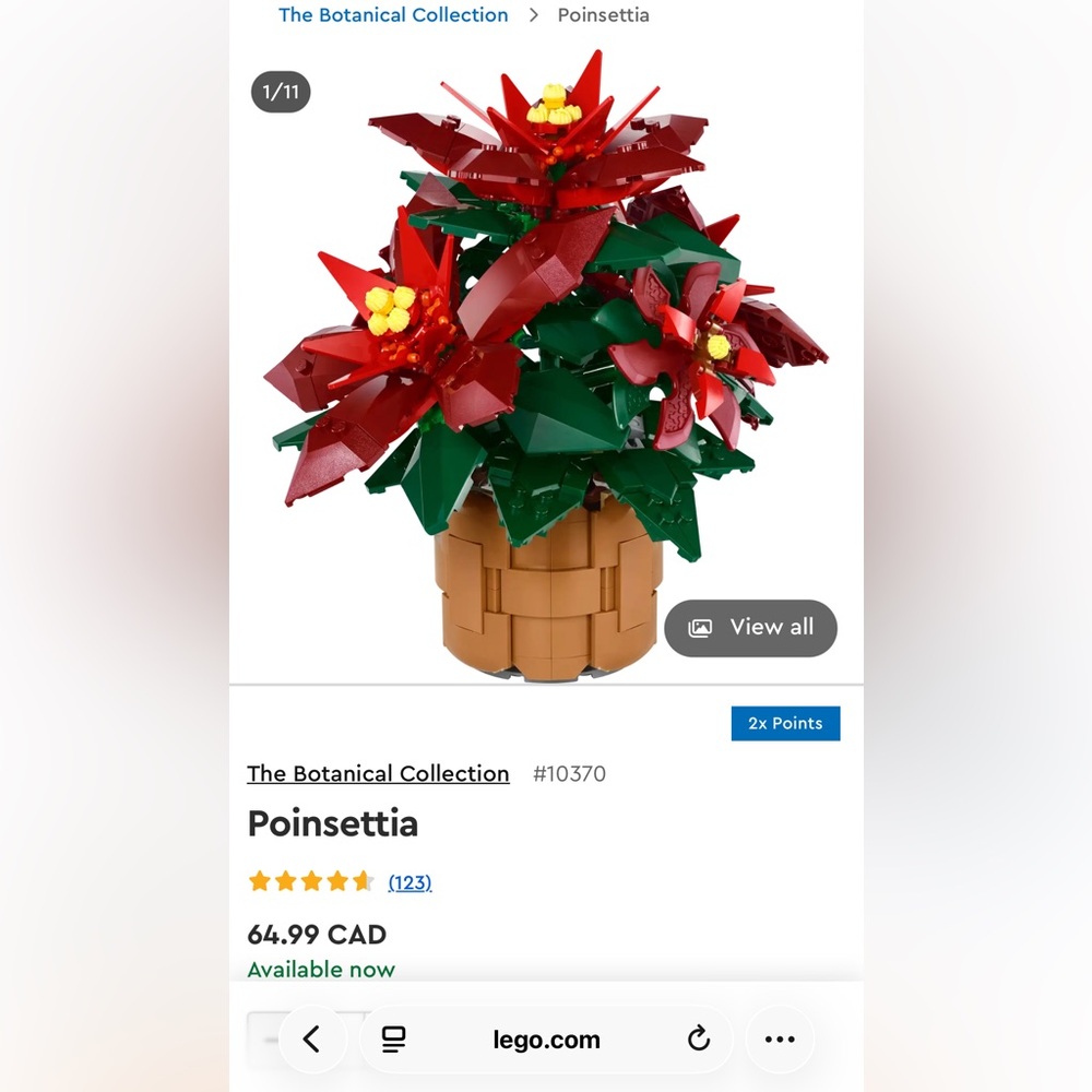 LEGO Floral Display with Red and Green Accents